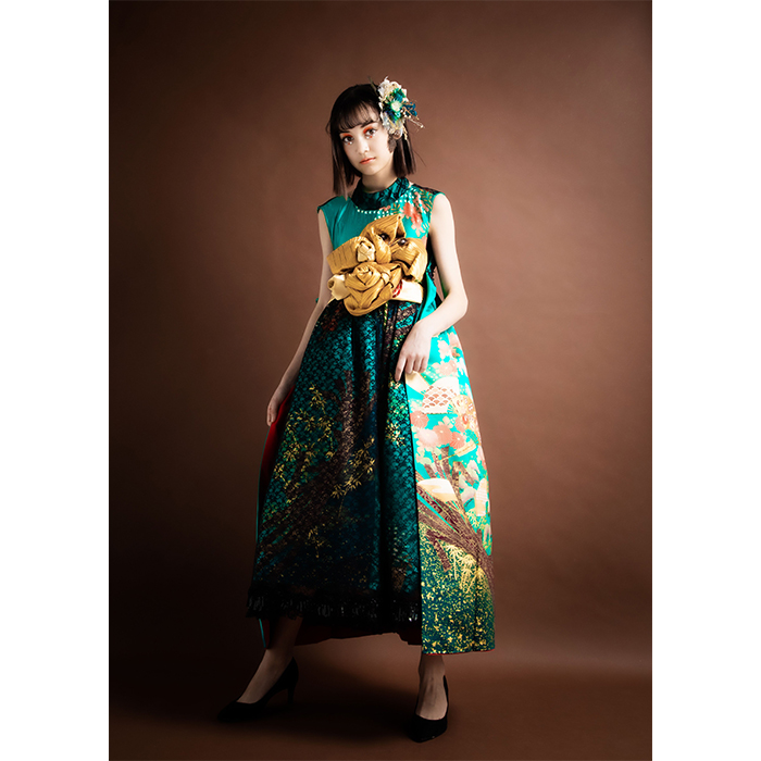 和風のグリーンドレスフォーマル/ドレス